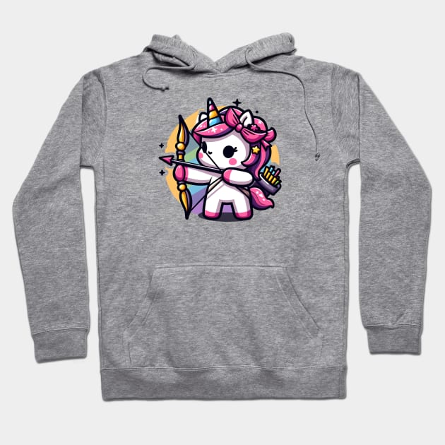 Archery Unicorn Olympics 🦄 - Aim High! Hoodie by Pink & Pretty